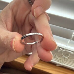 Sterling Silver Textured Band Ring - Silver